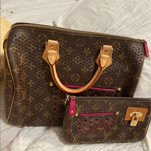 💯 Auth Louis Vuitton Perforated Speedy/pochette - Picture 3 of 13